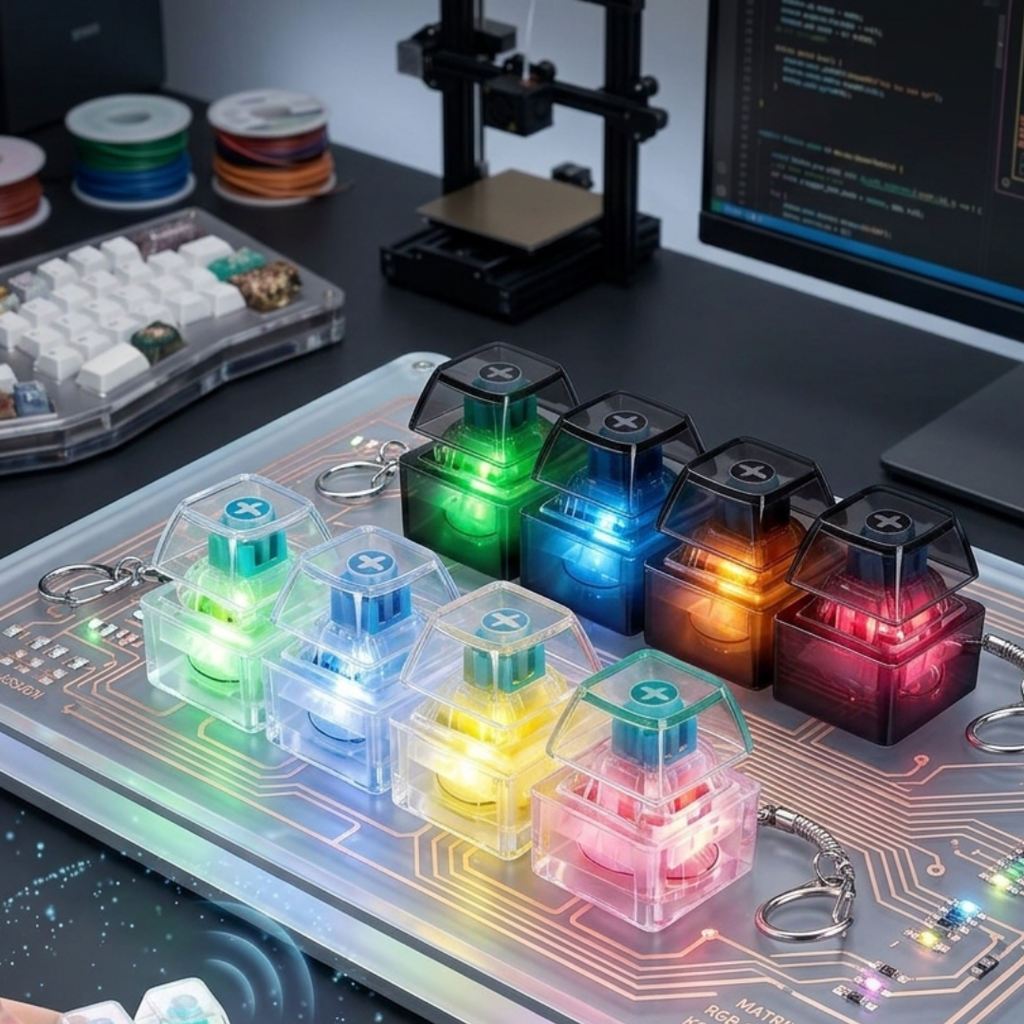 Llavero de teclado mecánico antiestrés